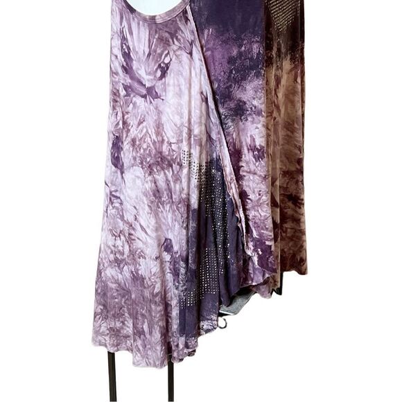 Vocal purple tie dye tank top with rhinestones size S - Picture 4 of 16